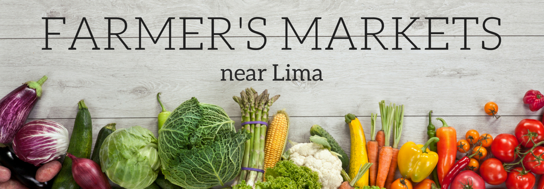 Farmer's Markets near Lima, veggies on a wooden board