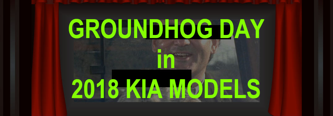 groundhog day in 2018 kia models interposed over image of theatre with groundhog day scene on screen