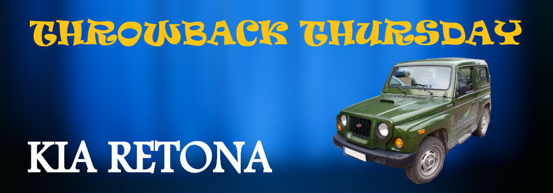 kia retona gainst blue background with title throwback thursday kia retona