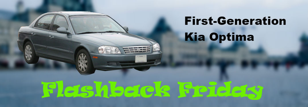 flashback friday text on image of 2002 kia optima