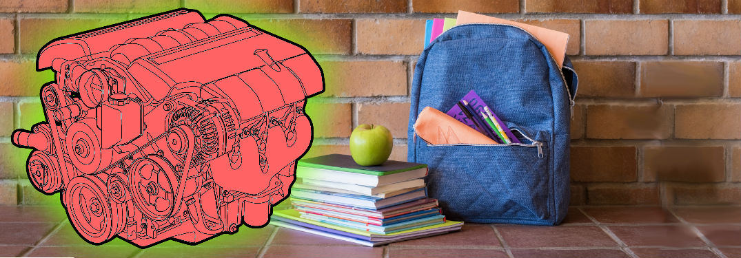 blue backpack for back to school blog series with engine