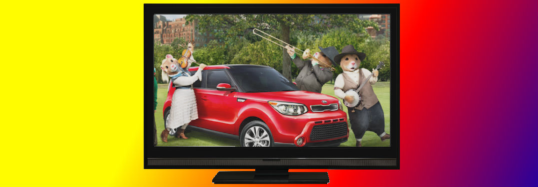 Best ever Kia commercials header with tv and hamsters