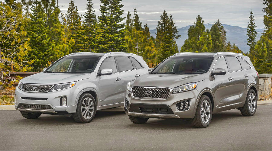 comparison of 2015 and 2016 kia sorento on shore