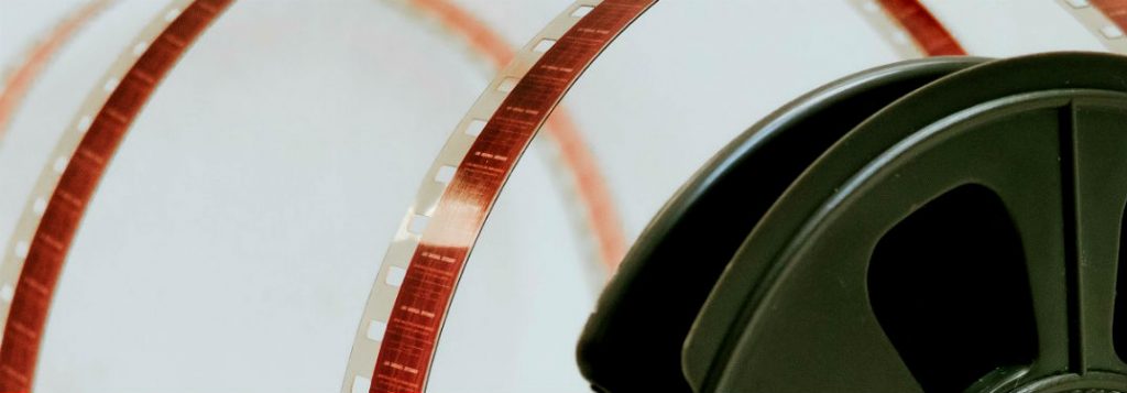 celluloid film reel stacked