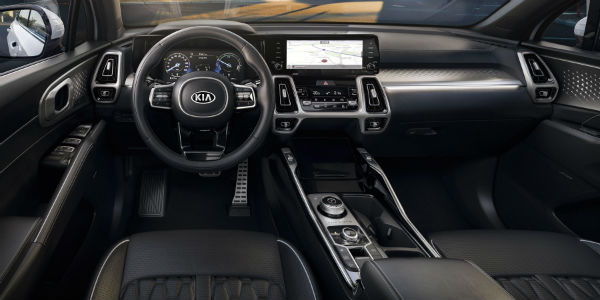 Interior view of 2021 Kia Sorento