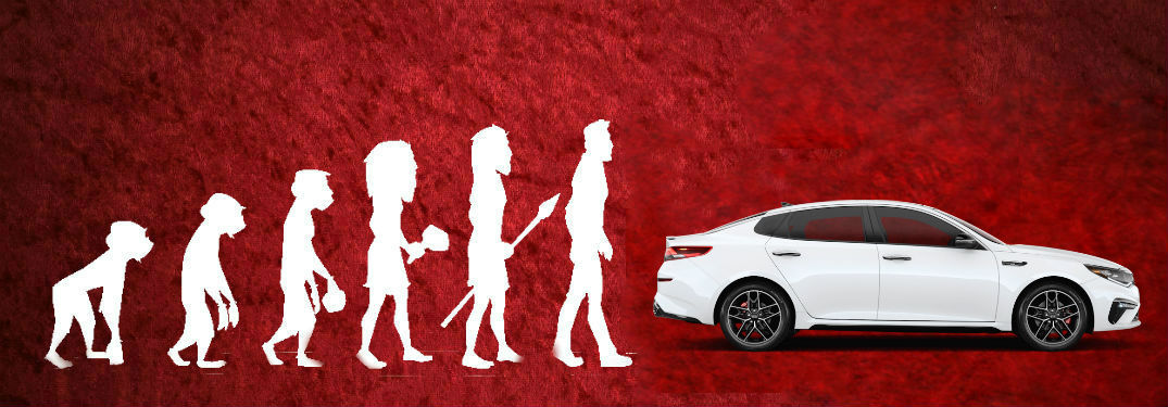 Evolution of Man graphic with 2020 Kia Optima