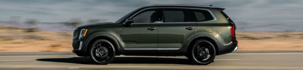 Side view of green 2020 Kia Telluride