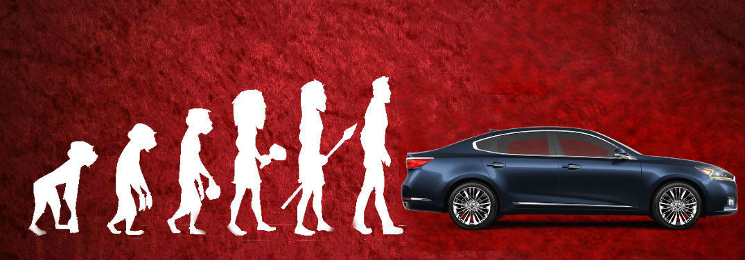 Theory of Man evolution image with 2019 Kia Cadenza