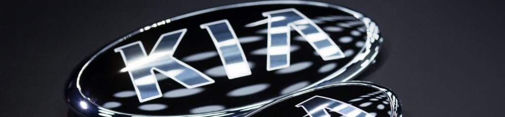 Closeup of Kia logo