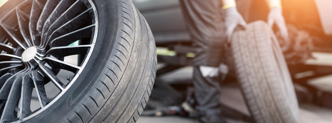 Closeup of vehicle wheel