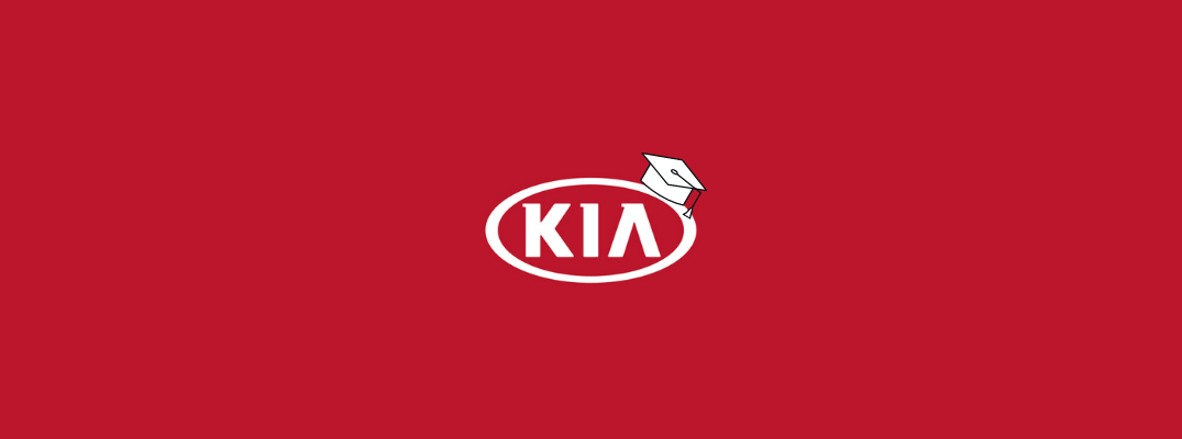 Kia logo with graduation cap