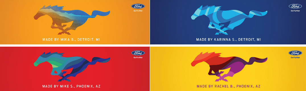 Four Designs from the Ford Mustang Personalize Your Pony Experience on Facebook