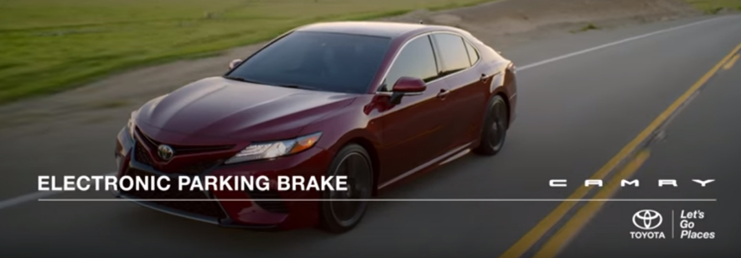 Electronic Parking Brake Title and Maroon 2018 Toyota Camry