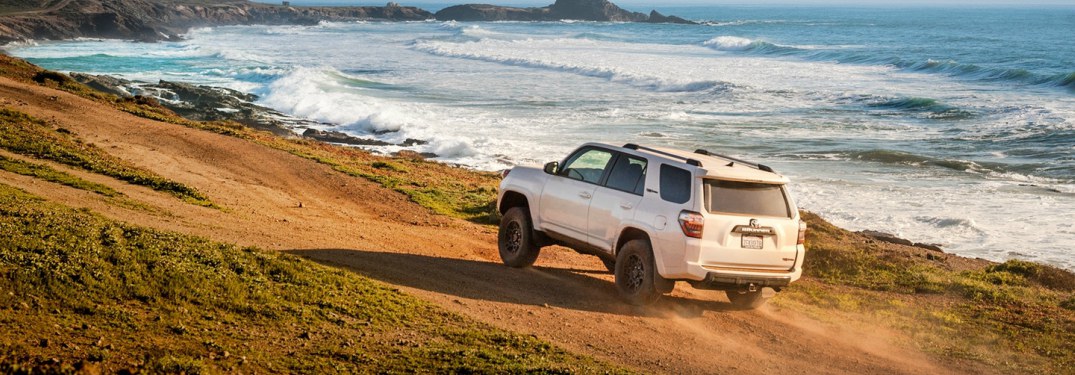 white 2018 Toyota 4Runner back side view