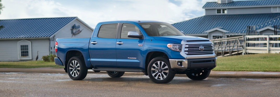 blue 2018 Toyota Tundra side view