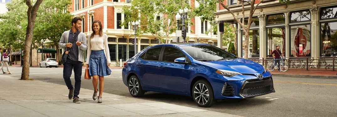 blue 2018 Toyota Corolla front side view
