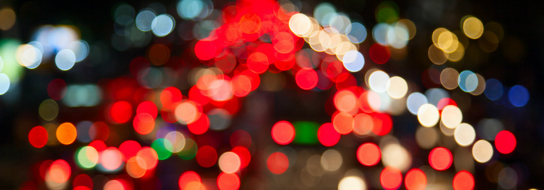 Blurry and colorful lights on a black background
