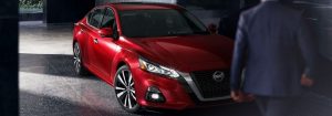 2021 Nissan Altima Red Front and Side View