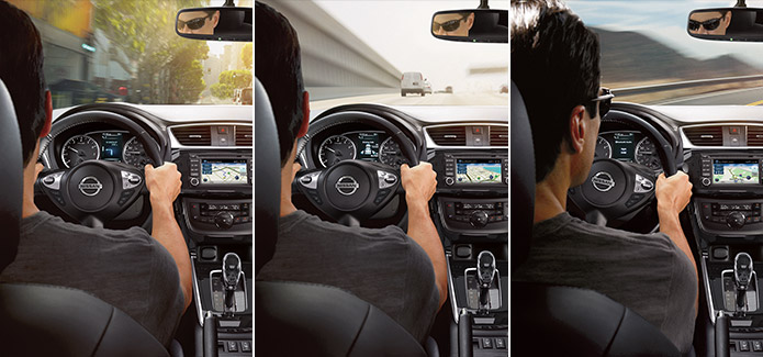 Individual pictures person behind steering wheel displaying Eco, Normal and Sport driving modes