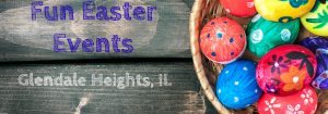 Basket of Easter eggs with text