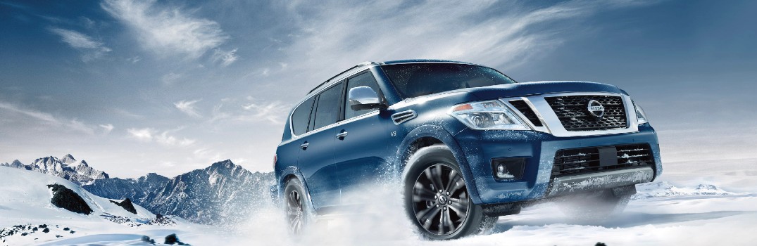 2020 Nissan Armada driving through snow