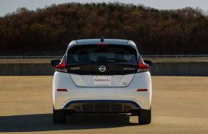 rear view of the 2020 Nissan Leaf