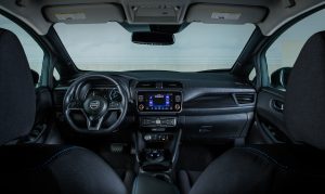 front interior of the 2020 Nissan Leaf