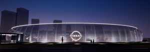 new nissan logo on building