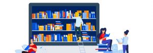 illustration of bookstore