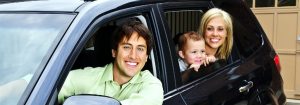 family in SUV