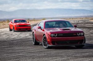 Dodge Cars parked in an open deserted area