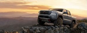 2022 Nissan Frontier on a rocky area
