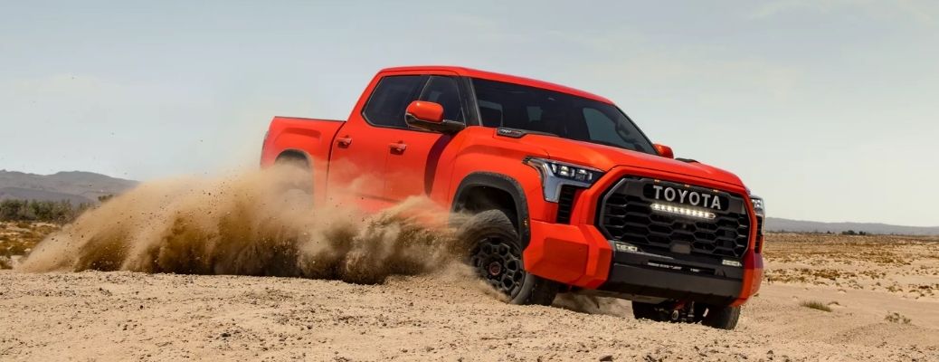 Toyota Tundra on a sandy terrain