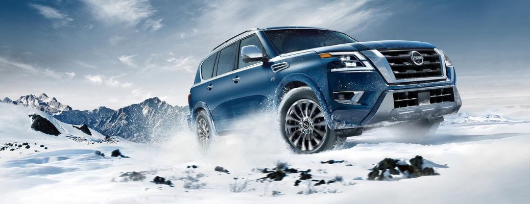 2023 Nissan Armada in an icy terrain