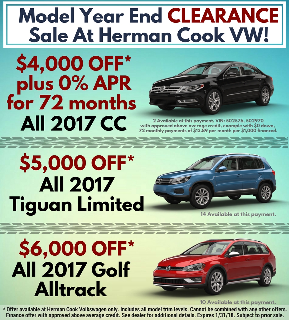 New Year, New VW! Model Year End Clearance Sale Cook VW