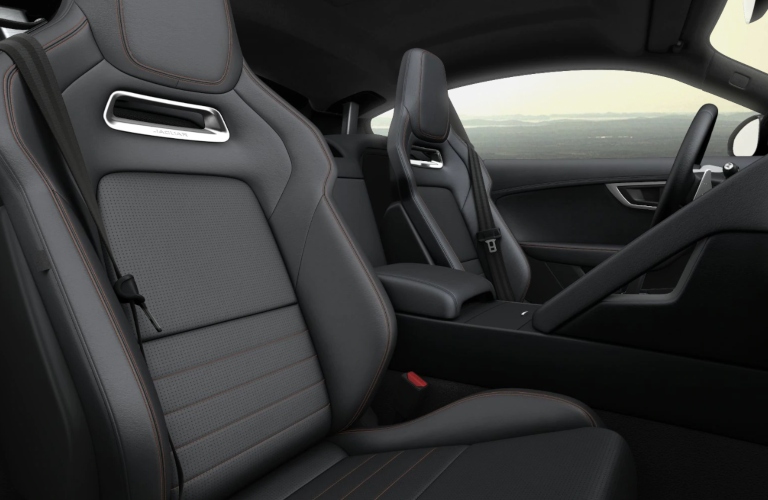 2020 Jaguar F-Type Ebony Windsor Leather Facings with Siena Tan Stitch