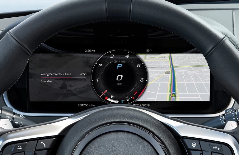 2022 Jaguar F-TYPE steering wheel and screen