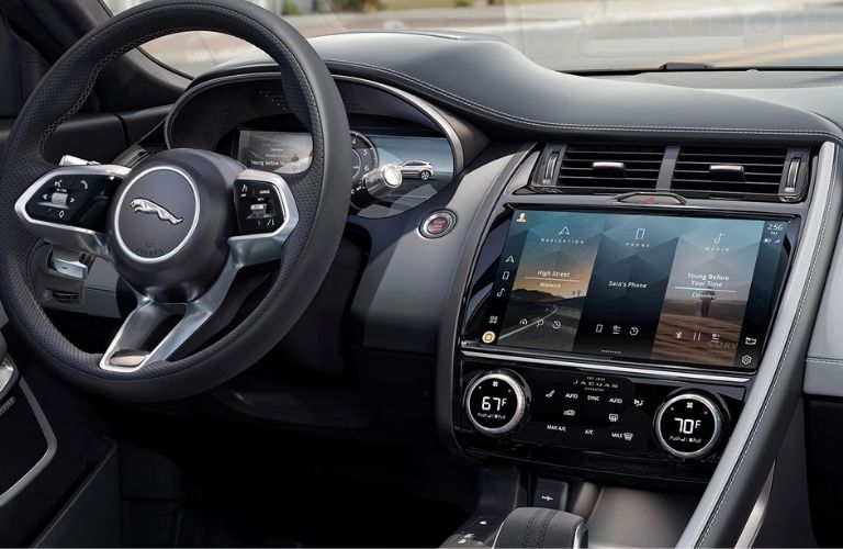 2021 Jaguar E-PACE steering and infotainment system