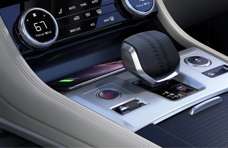 A zoomed in view of the 2021 Jaguar F-PACE wireless charging