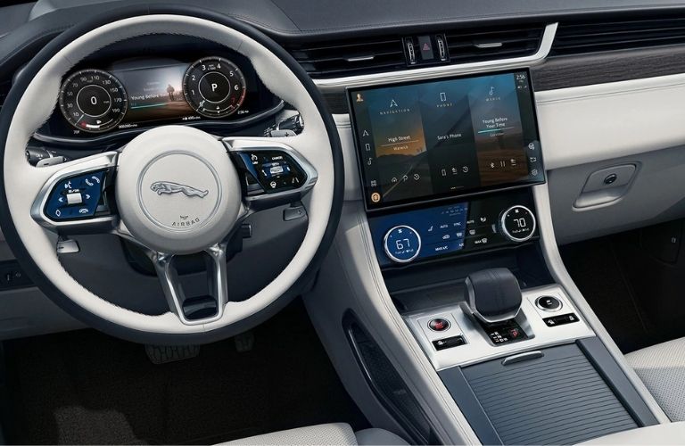 2021 Jaguar F-PACE Infotainment features and steering