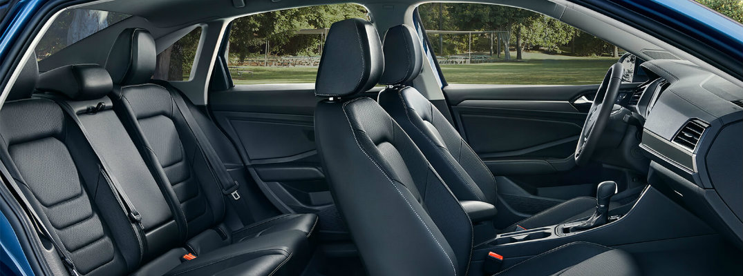 2019 Volkswagen Jetta interior view of 2-row seating upholstery side shot
