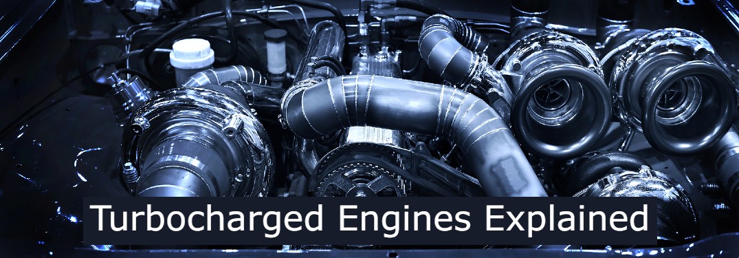 Turbo engine with text saying Turbocharged Engines Explained