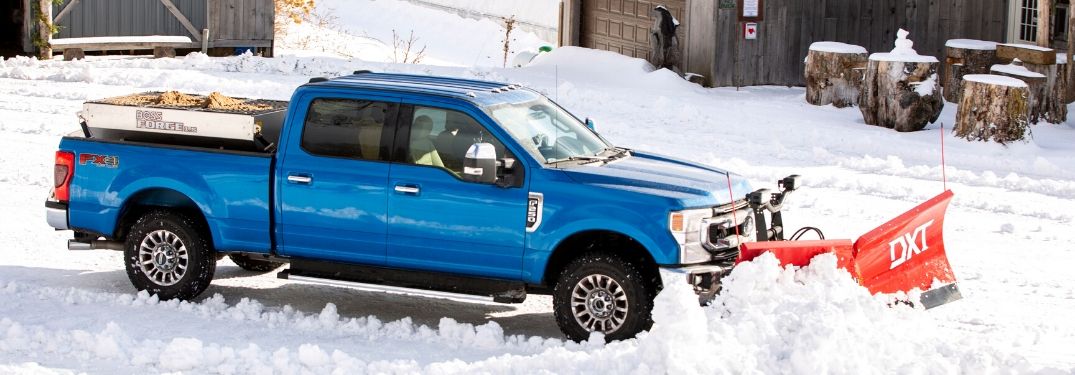 2020 Ford truck plowing snow