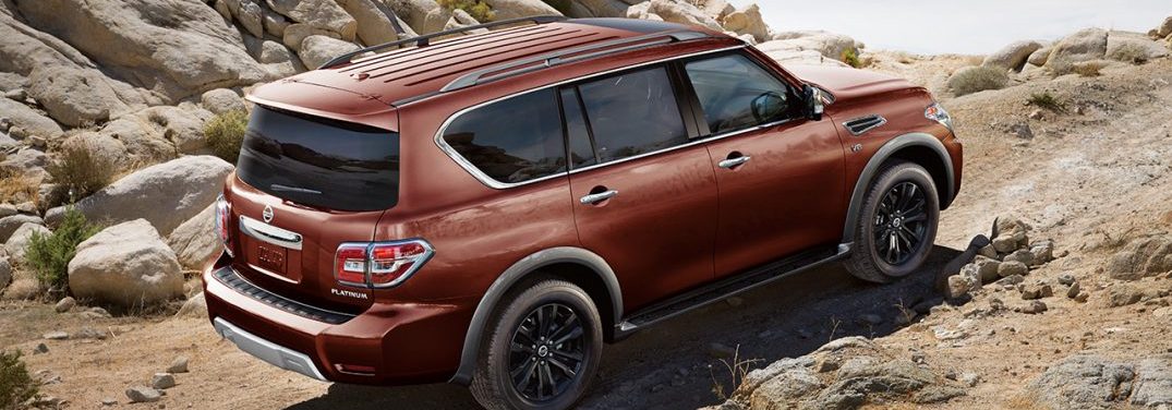 2018 Nissan Armada driving over rough rock terrain