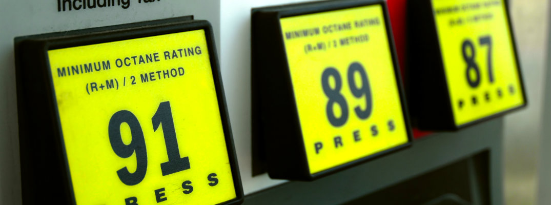 Octane rating buttons at gas station