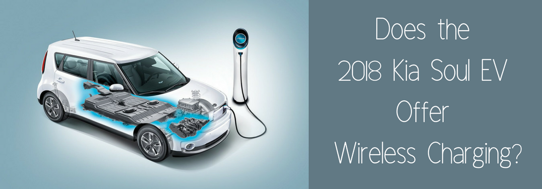 Kia Soul EV charging diagram with text reading "Does the Kia Soul EV Offer Wireless Charging?"