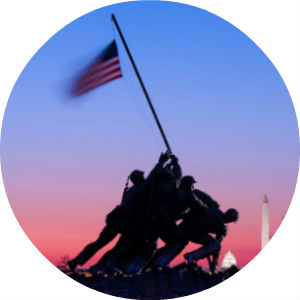 Marine Corps Memorial at Sunset in Washington D.C.