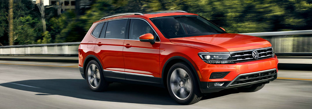 2019 Volkswagen Tiguan driving on a road.