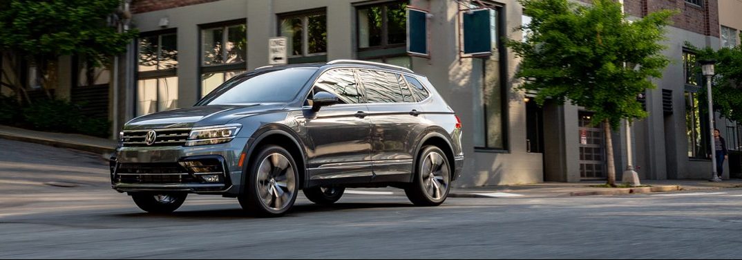 Glistening 2020 Volkswagen Tiguan in a city.