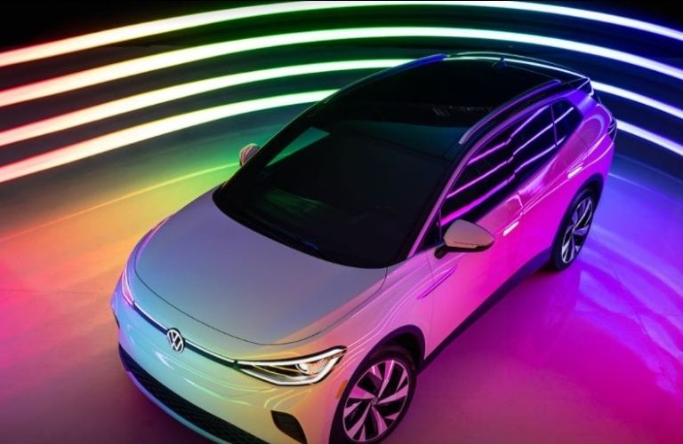 Volkswagen ID.4 parked in rainbow